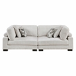 Pemberly Row Textured Microfiber Modular Love Seat with Pillows 300 lbs in Beige