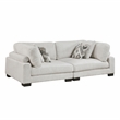 Pemberly Row Textured Microfiber Modular Love Seat with Pillows 300 lbs in Beige