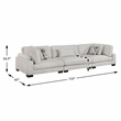 Pemberly Row Microfiber 3-Piece Modular Sofa with Pillows 300 lbs in Beige