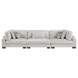 Pemberly Row Microfiber 3-Piece Modular Sofa with Pillows 300 lbs in Beige