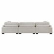 Pemberly Row Microfiber 3-Piece Modular Sofa with Pillows 300 lbs in Beige