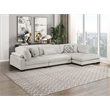 Pemberly Row Microfiber 3-Piece Modular Sectional with Chaise 300 lbs in Beige