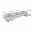 Pemberly Row Microfiber 4-Piece Modular Sectional with Chaise 300 lbs in Beige