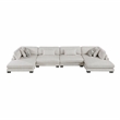 Pemberly Row Microfiber 4-Piece Modular Sectional with Chaise 300 lbs in Beige