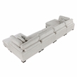 Pemberly Row Microfiber 4-Piece Modular Sectional with Chaise 300 lbs in Beige
