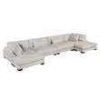 Pemberly Row Microfiber 4-Piece Modular Sectional with Chaise 300 lbs in Beige