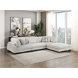 Pemberly Row Microfiber 4-Piece Modular Sectional with Ottoman 300 lbs in Beige