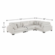 Pemberly Row Microfiber 4-Piece Modular Sectional with Pillows 300 lbs in Beige