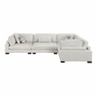 Pemberly Row Microfiber 4-Piece Modular Sectional with Pillows 300 lbs in Beige