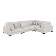 Pemberly Row Microfiber 4-Piece Modular Sectional with Pillows 300 lbs in Beige