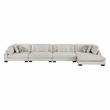 Pemberly Row Microfiber 4-Piece Modular Sectional with Chaise 300 lbs in Beige
