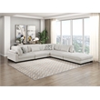 Pemberly Row Microfiber 5-Piece Modular Sectional with Ottoman 300 lbs in Beige