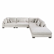 Pemberly Row Microfiber 5-Piece Modular Sectional with Ottoman 300 lbs in Beige