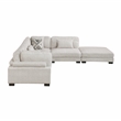 Pemberly Row Microfiber 5-Piece Modular Sectional with Ottoman 300 lbs in Beige