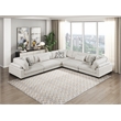 Pemberly Row Microfiber 5-Piece Modular Sectional with Pillows 300 lbs in Beige