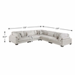Pemberly Row Microfiber 5-Piece Modular Sectional with Pillows 300 lbs in Beige