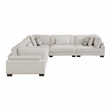 Pemberly Row Microfiber 5-Piece Modular Sectional with Pillows 300 lbs in Beige