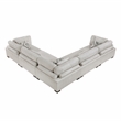 Pemberly Row Microfiber 5-Piece Modular Sectional with Pillows 300 lbs in Beige