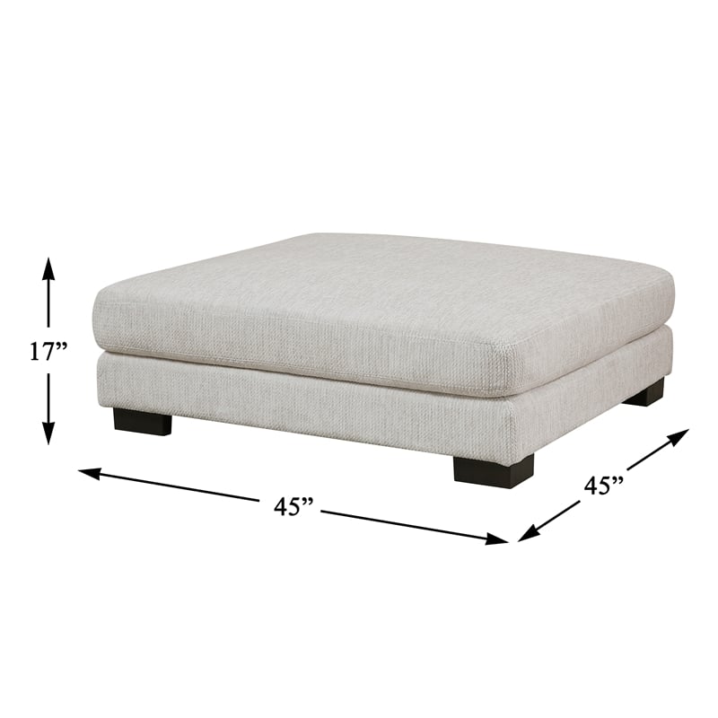 Pemberly Row Microfiber 5-Piece Modular Sectional with Ottoman 300 lbs in Beige