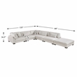 Pemberly Row Microfiber 6-Piece Modular Sectional with Ottoman 300 lbs in Beige