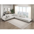 Pemberly Row Microfiber 6-Piece Modular Sectional with Ottoman 300 lbs in Beige