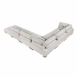 Pemberly Row Microfiber 6-Piece Modular Sectional with Ottoman 300 lbs in Beige
