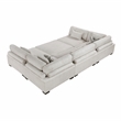 Pemberly Row Microfiber 6-Piece Modular Sectional with Ottoman 300 lbs in Beige