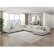 Pemberly Row Microfiber 6-Piece Modular Sectional with Chaise 300 lbs in Beige
