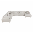 Pemberly Row Microfiber 6-Piece Modular Sectional with Chaise 300 lbs in Beige