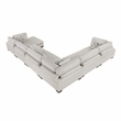 Pemberly Row Microfiber 6-Piece Modular Sectional with Chaise 300 lbs in Beige