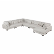 Pemberly Row Microfiber 6-Piece Modular Sectional with Chaise 300 lbs in Beige