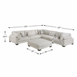 Pemberly Row Microfiber 6-Piece Modular Sectional with Ottoman 300 lbs in Beige