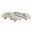 Pemberly Row Microfiber 6-Piece Modular Sectional with Ottoman 300 lbs in Beige