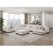 Pemberly Row Microfiber 7-Piece Modular Sectional with Chaise & Ottoman in Beige