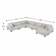 Pemberly Row Microfiber 7-Piece Modular Sectional with Chaise & Ottoman in Beige