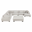 Pemberly Row Microfiber 7-Piece Modular Sectional with Chaise & Ottoman in Beige