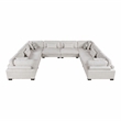 Pemberly Row Microfiber 8-Piece Modular Sectional with Pillows 300 lbs in Beige