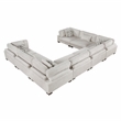 Pemberly Row Microfiber 8-Piece Modular Sectional with Pillows 300 lbs in Beige