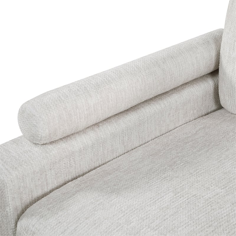 Pemberly Row Microfiber 8-Piece Modular Sectional with Pillows 300 lbs in Beige