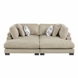 Pemberly Row Microfiber 2-Piece Modular Chaise Set 300 lbs in Brown