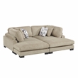 Pemberly Row Microfiber 2-Piece Modular Chaise Set 300 lbs in Brown