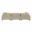 Pemberly Row Microfiber 3-Piece Modular Sofa with Pillows 300 lbs in Brown