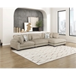 Pemberly Row Microfiber 3-Piece Modular Sectional with Chaise 300 lbs in Brown