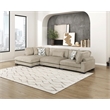 Pemberly Row Microfiber 3-Piece Modular Sectional with Chaise 300 lbs in Brown
