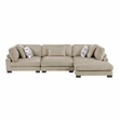 Pemberly Row Microfiber 3-Piece Modular Sectional with Chaise 300 lbs in Brown