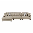Pemberly Row Microfiber 3-Piece Modular Sectional with Chaise 300 lbs in Brown