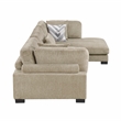 Pemberly Row Microfiber 3-Piece Modular Sectional with Chaise 300 lbs in Brown
