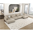 Pemberly Row Microfiber 4-Piece Modular Sectional with Chaise 300 lbs in Brown