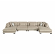 Pemberly Row Microfiber 4-Piece Modular Sectional with Chaise 300 lbs in Brown