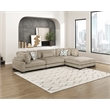 Pemberly Row Microfiber 4-Piece Modular Sectional with Ottoman 300 lbs in Brown